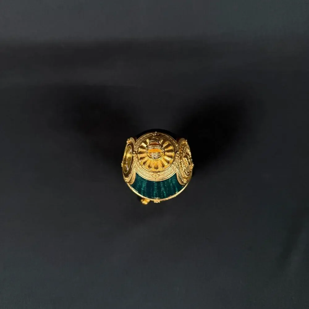 Joan Rivers Imperial Treasures Timepiece Clock Green Egg Enamel 3